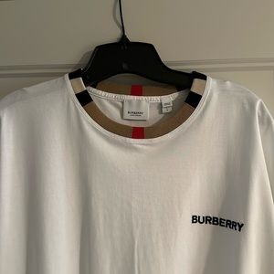 Men’s Burberry Icon Stripe Trim Cotton Tee